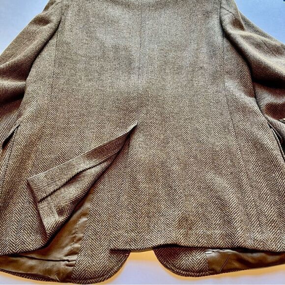 Imperial by Haggar  Men's Wool Sport Coat Brown Herringbone Size 44L - Picture 9 of 10